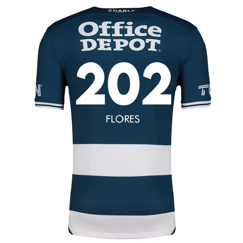 Danxen Hombre Camiseta Luis Flores #202 Azul Blanco 1ª Equipación 2024/25 La Camisa México