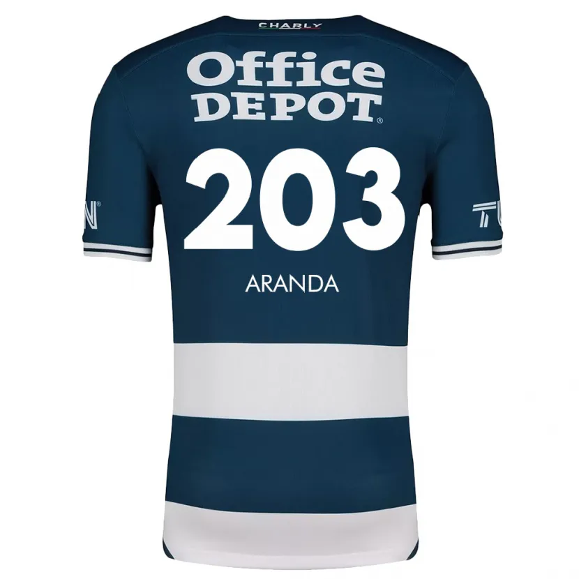 Danxen Hombre Camiseta Juan Aranda #203 Azul Blanco 1ª Equipación 2024/25 La Camisa México