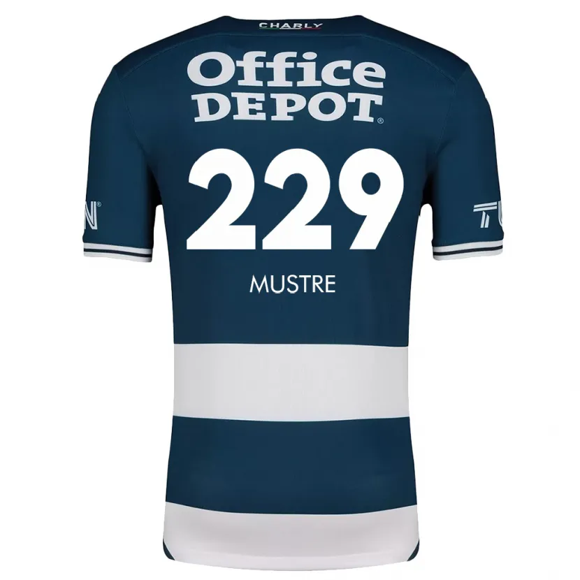 Danxen Hombre Camiseta Eduardo Mustre #229 Azul Blanco 1ª Equipación 2024/25 La Camisa México