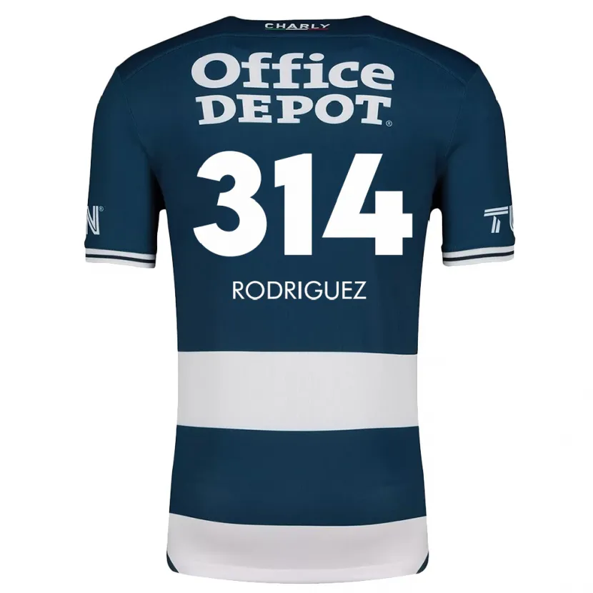 Danxen Hombre Camiseta Alan Rodríguez #314 Azul Blanco 1ª Equipación 2024/25 La Camisa México
