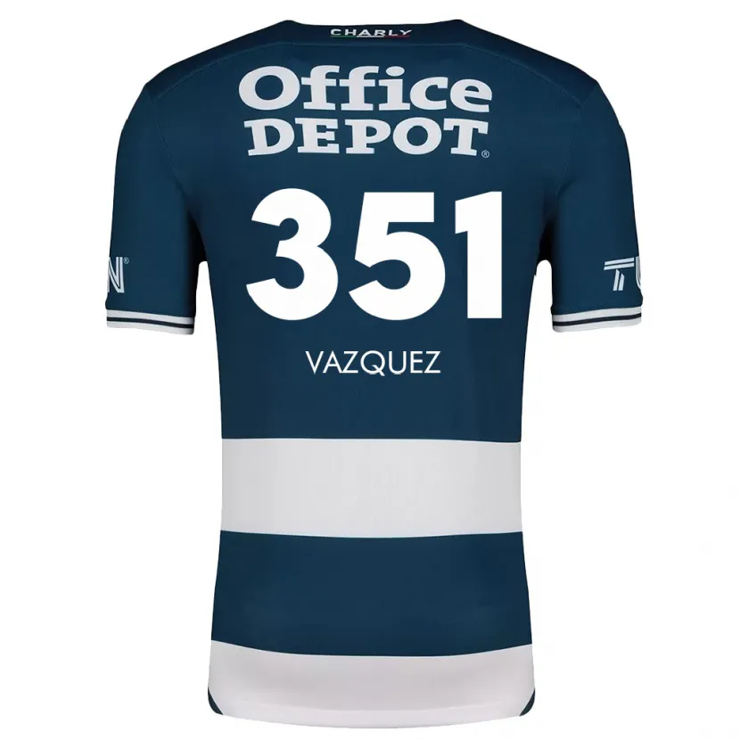 Danxen Hombre Camiseta Maximo Vázquez #351 Azul Blanco 1ª Equipación 2024/25 La Camisa México
