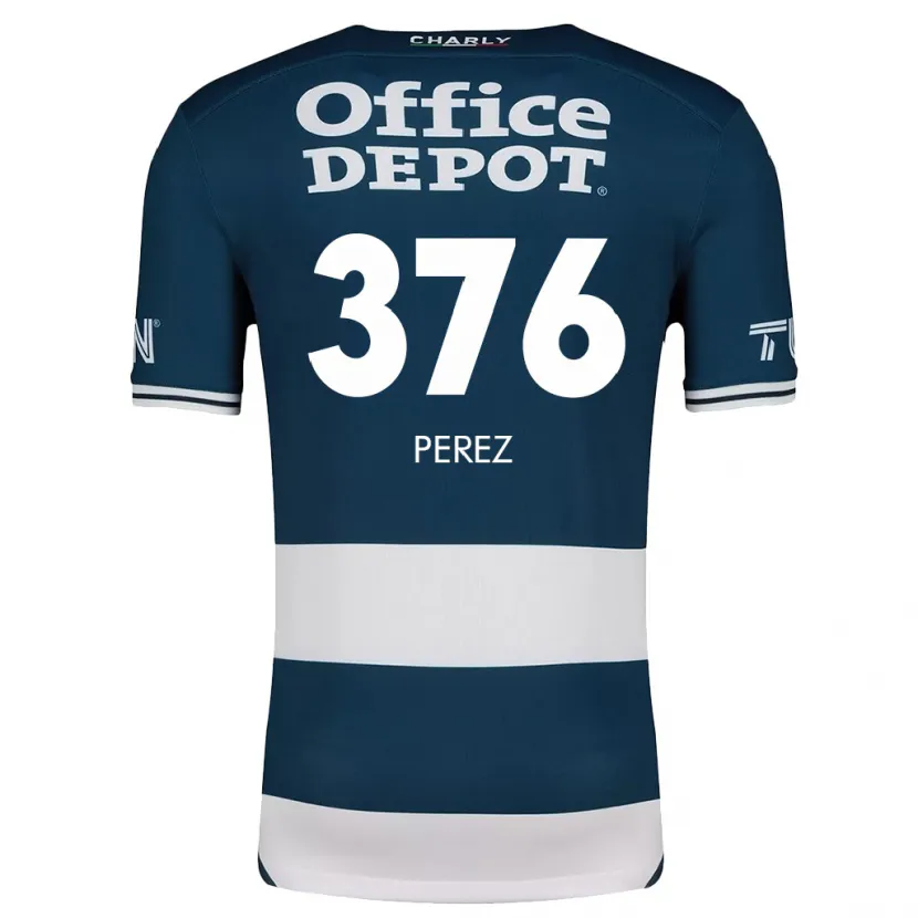 Danxen Hombre Camiseta Abraham Pérez #376 Azul Blanco 1ª Equipación 2024/25 La Camisa México