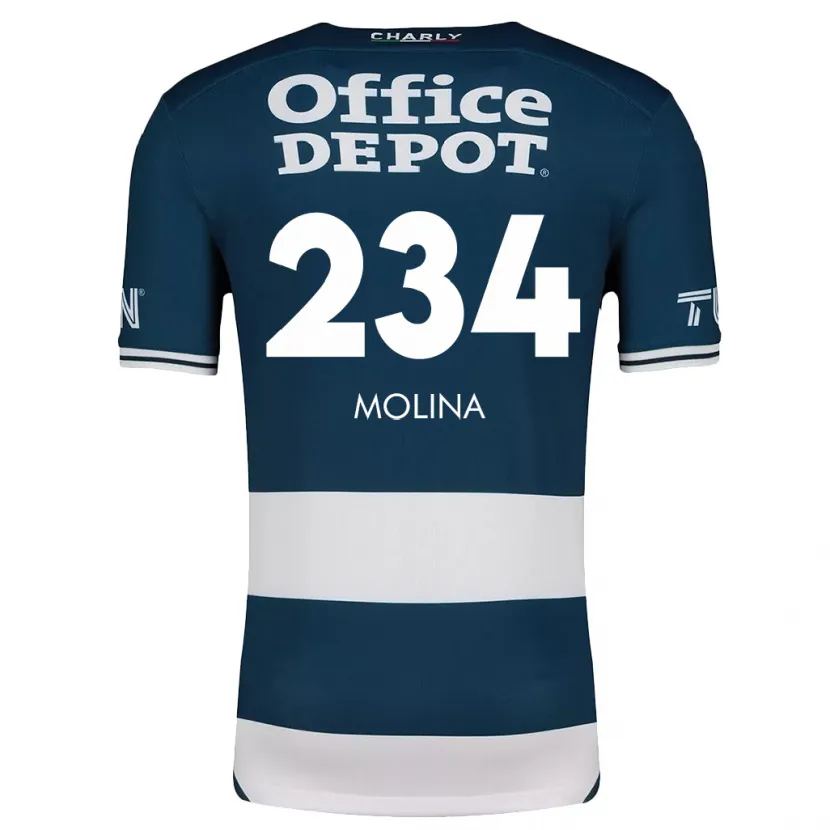 Danxen Hombre Camiseta Yoshimar Molina #234 Azul Blanco 1ª Equipación 2024/25 La Camisa México