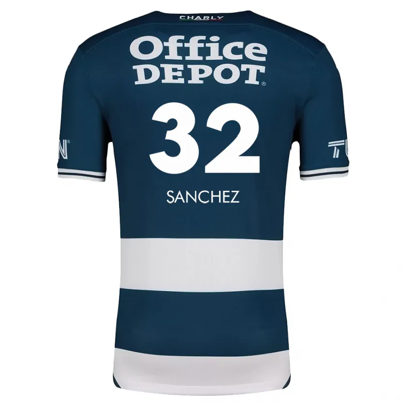 Danxen Hombre Camiseta Luis Sánchez #32 Azul Blanco 1ª Equipación 2024/25 La Camisa México