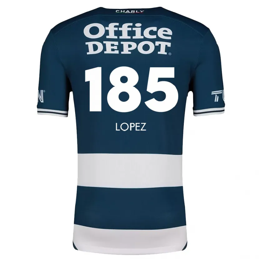 Danxen Hombre Camiseta René López #185 Azul Blanco 1ª Equipación 2024/25 La Camisa México