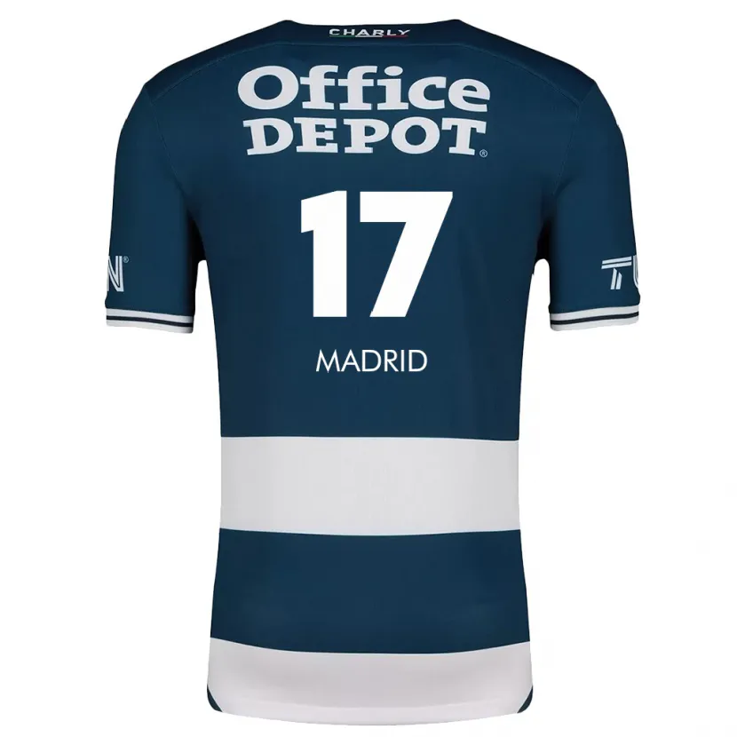 Danxen Hombre Camiseta Yanín Madrid #17 Azul Blanco 1ª Equipación 2024/25 La Camisa México