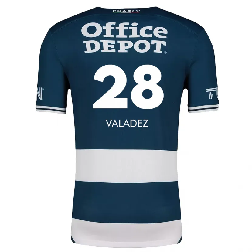 Danxen Hombre Camiseta Julia Valadez #28 Azul Blanco 1ª Equipación 2024/25 La Camisa México