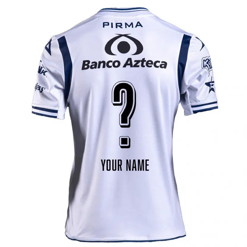 Danxen Hombre Camiseta Su Nombre #0 Blanco Azul Marino 1ª Equipación 2024/25 La Camisa México
