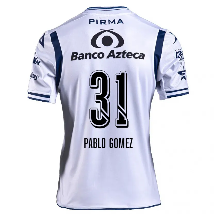 Danxen Hombre Camiseta Juan Pablo Gómez #31 Blanco Azul Marino 1ª Equipación 2024/25 La Camisa México