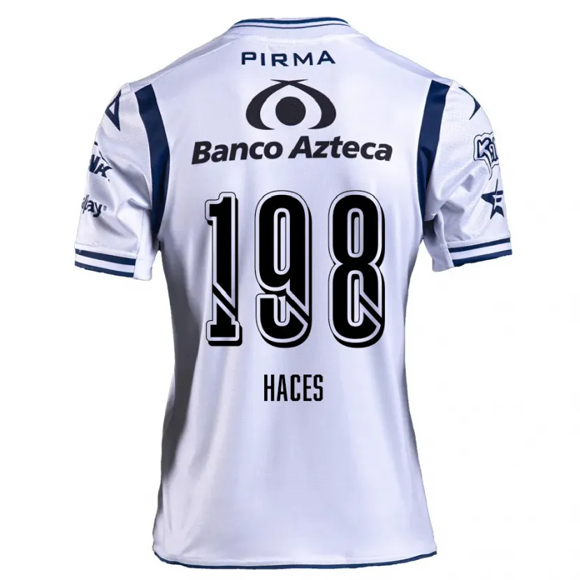 Danxen Hombre Camiseta Daniel Haces #198 Blanco Azul Marino 1ª Equipación 2024/25 La Camisa México