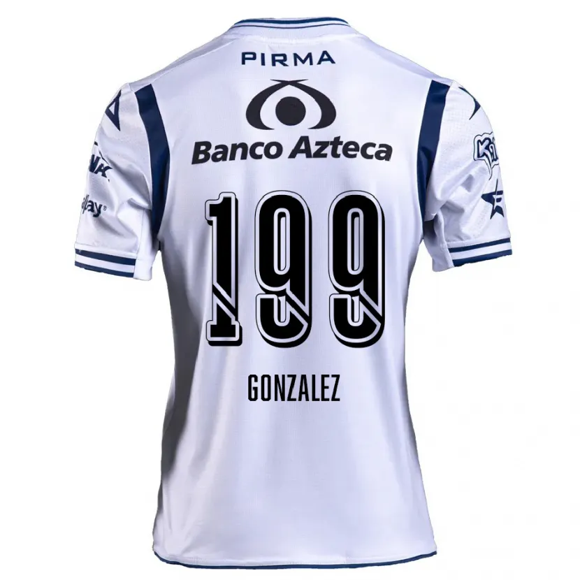 Danxen Hombre Camiseta Samuel González #199 Blanco Azul Marino 1ª Equipación 2024/25 La Camisa México