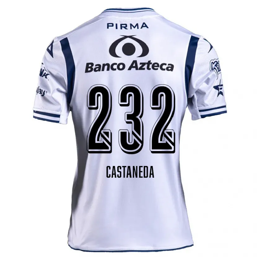 Danxen Hombre Camiseta Ángel Castañeda #232 Blanco Azul Marino 1ª Equipación 2024/25 La Camisa México
