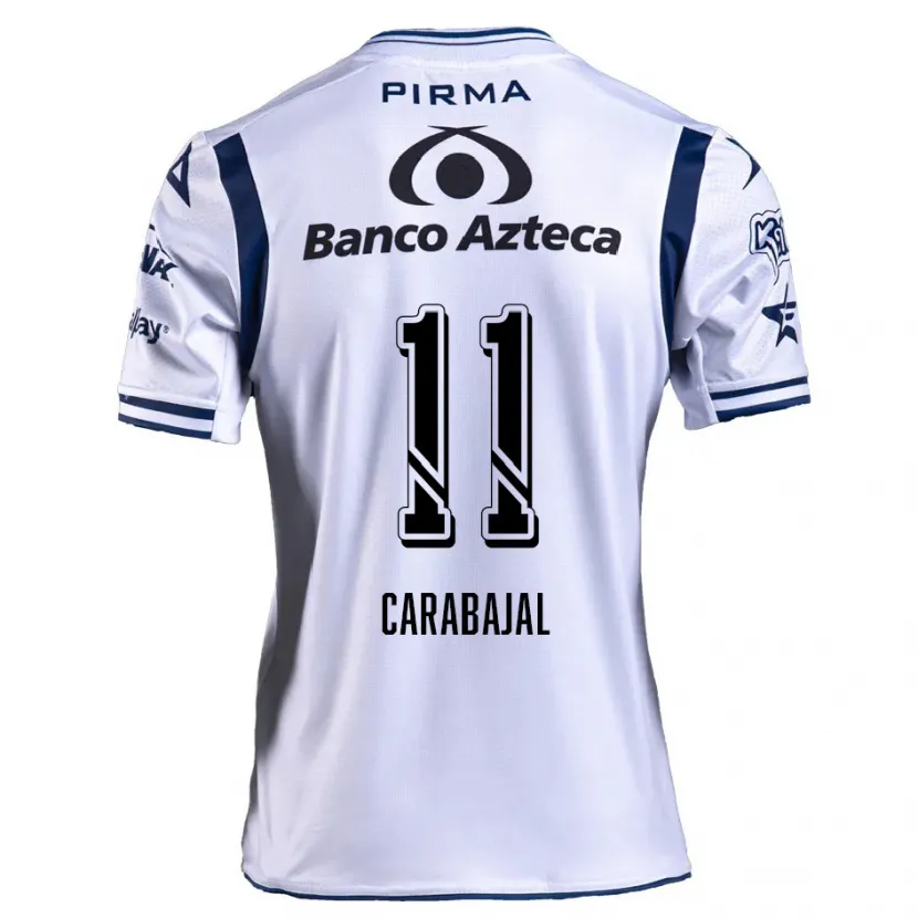 Danxen Hombre Camiseta Gabriel Carabajal #11 Blanco Azul Marino 1ª Equipación 2024/25 La Camisa México