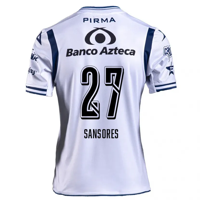 Danxen Hombre Camiseta Miguel Sansores #27 Blanco Azul Marino 1ª Equipación 2024/25 La Camisa México