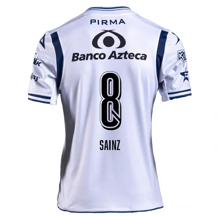 Danxen Hombre Camiseta María Sainz #8 Blanco Azul Marino 1ª Equipación 2024/25 La Camisa México