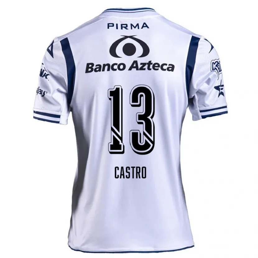 Danxen Hombre Camiseta Mariam Castro #13 Blanco Azul Marino 1ª Equipación 2024/25 La Camisa México