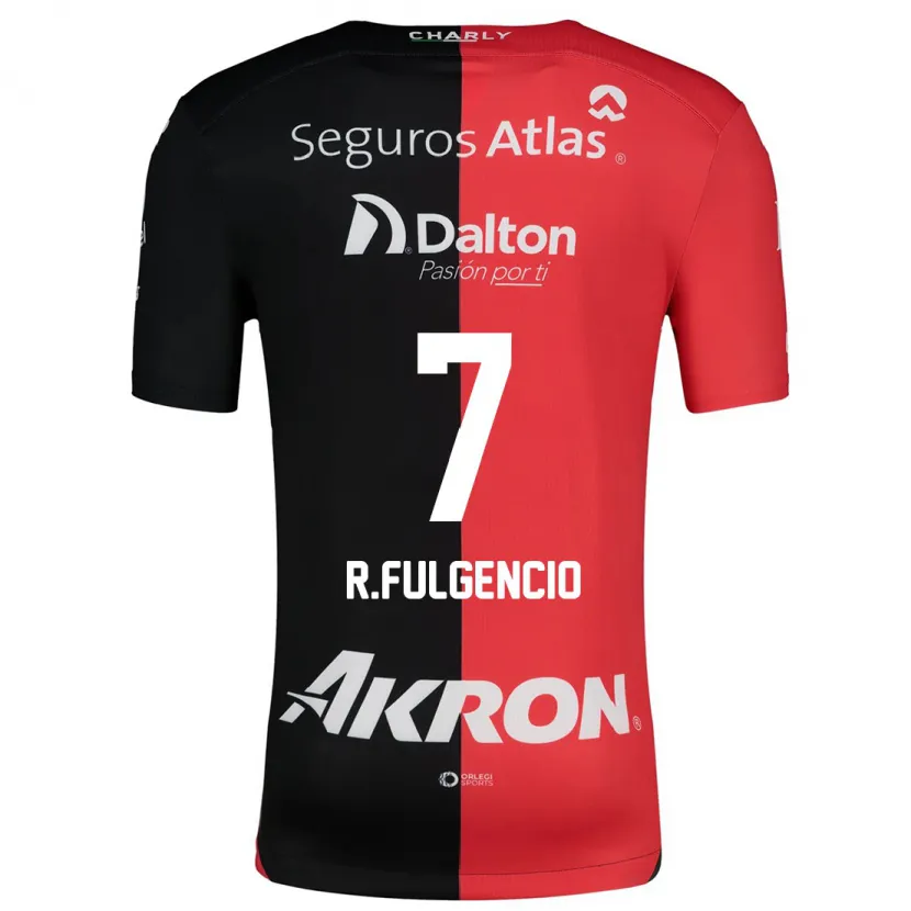 Danxen Hombre Camiseta Raymundo Fulgencio #7 Negro Rojo 1ª Equipación 2024/25 La Camisa México
