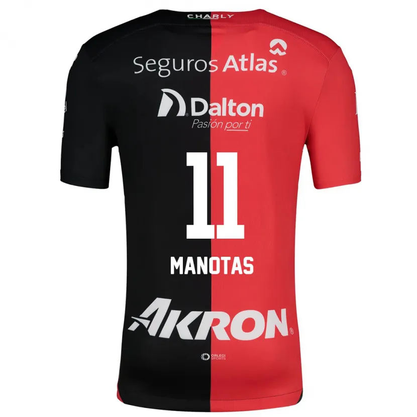 Danxen Hombre Camiseta Mauro Manotas #11 Negro Rojo 1ª Equipación 2024/25 La Camisa México