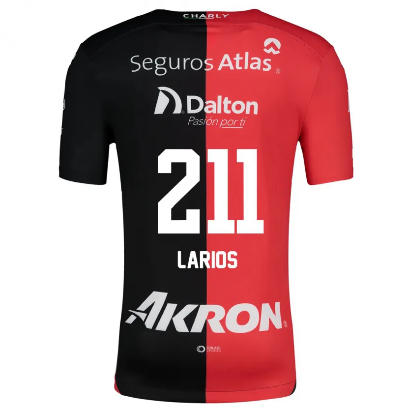 Danxen Hombre Camiseta Israel Larios #211 Negro Rojo 1ª Equipación 2024/25 La Camisa México