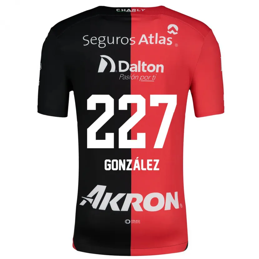 Danxen Hombre Camiseta Rodolfo González #227 Negro Rojo 1ª Equipación 2024/25 La Camisa México