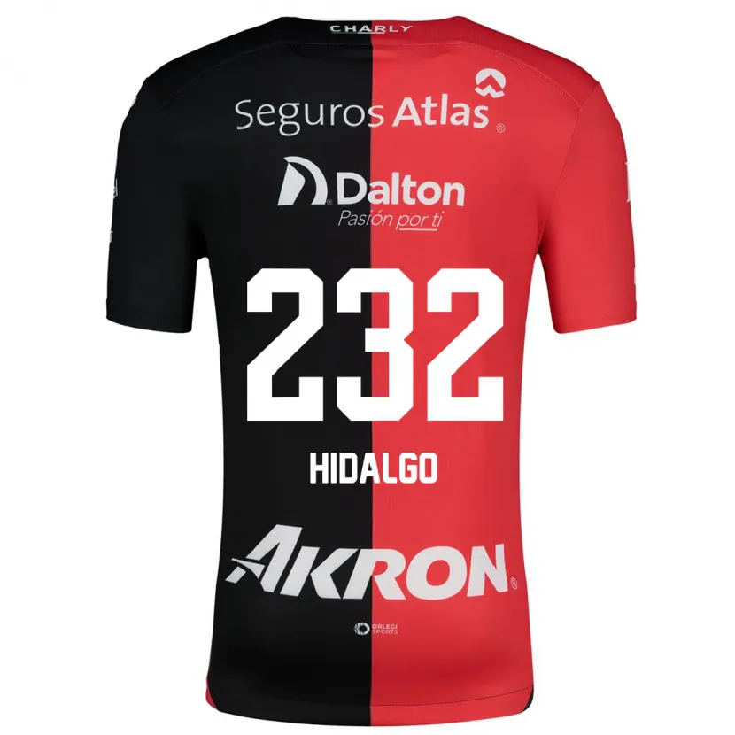 Danxen Hombre Camiseta Óscar Hidalgo #232 Negro Rojo 1ª Equipación 2024/25 La Camisa México