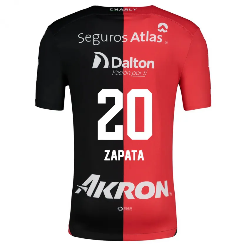 Danxen Hombre Camiseta Juan Zapata #20 Negro Rojo 1ª Equipación 2024/25 La Camisa México