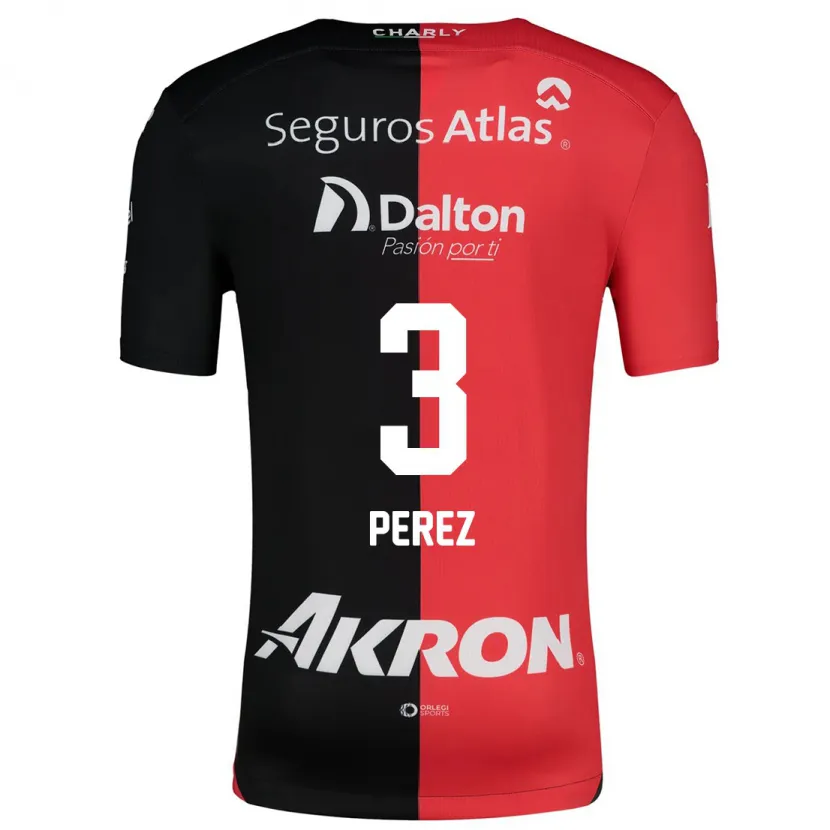 Danxen Hombre Camiseta María Fernanda Pérez #3 Negro Rojo 1ª Equipación 2024/25 La Camisa México