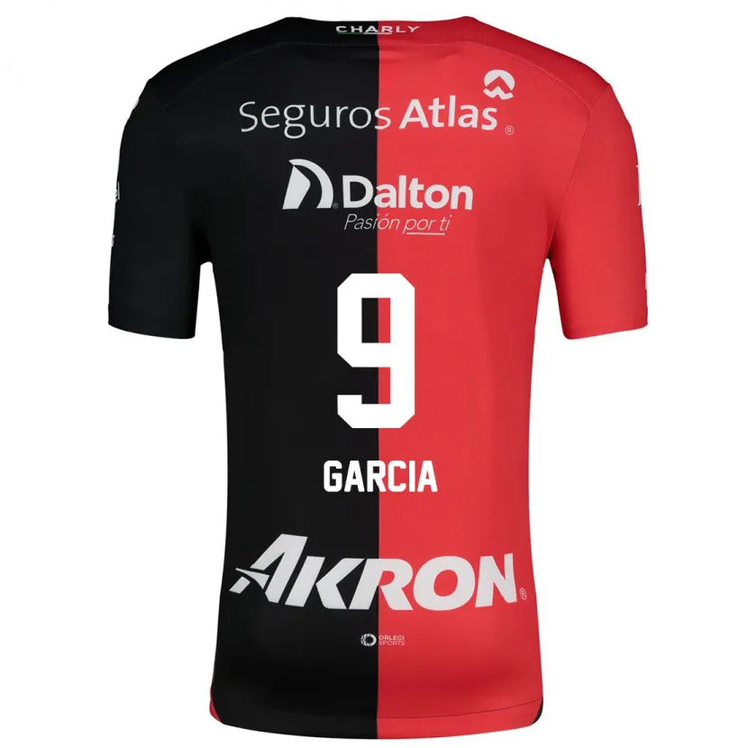 Danxen Hombre Camiseta Marcia García #9 Negro Rojo 1ª Equipación 2024/25 La Camisa México