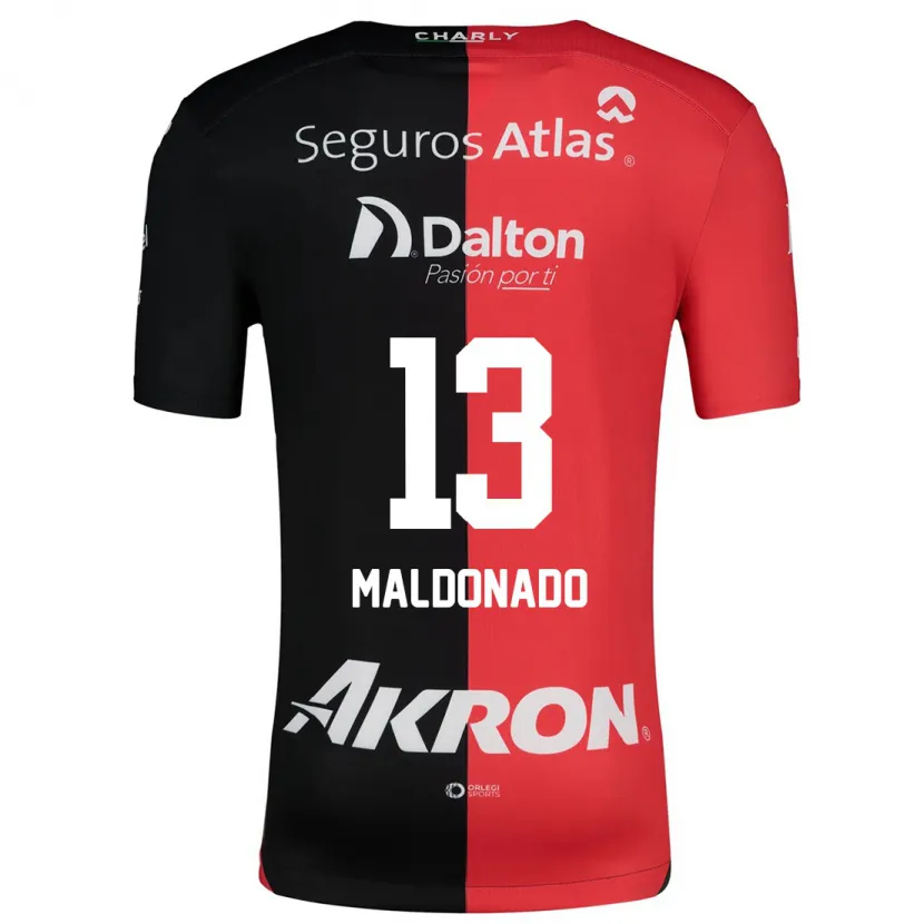 Danxen Hombre Camiseta Maritza Maldonado #13 Negro Rojo 1ª Equipación 2024/25 La Camisa México