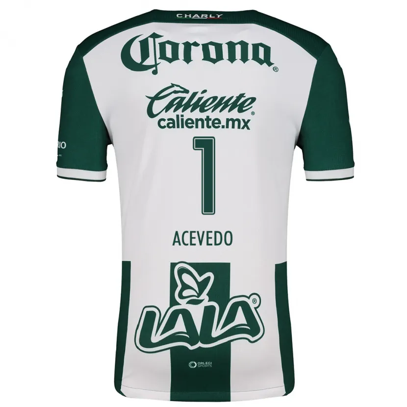 Danxen Hombre Camiseta Carlos Acevedo #1 Verde Blanco 1ª Equipación 2024/25 La Camisa México