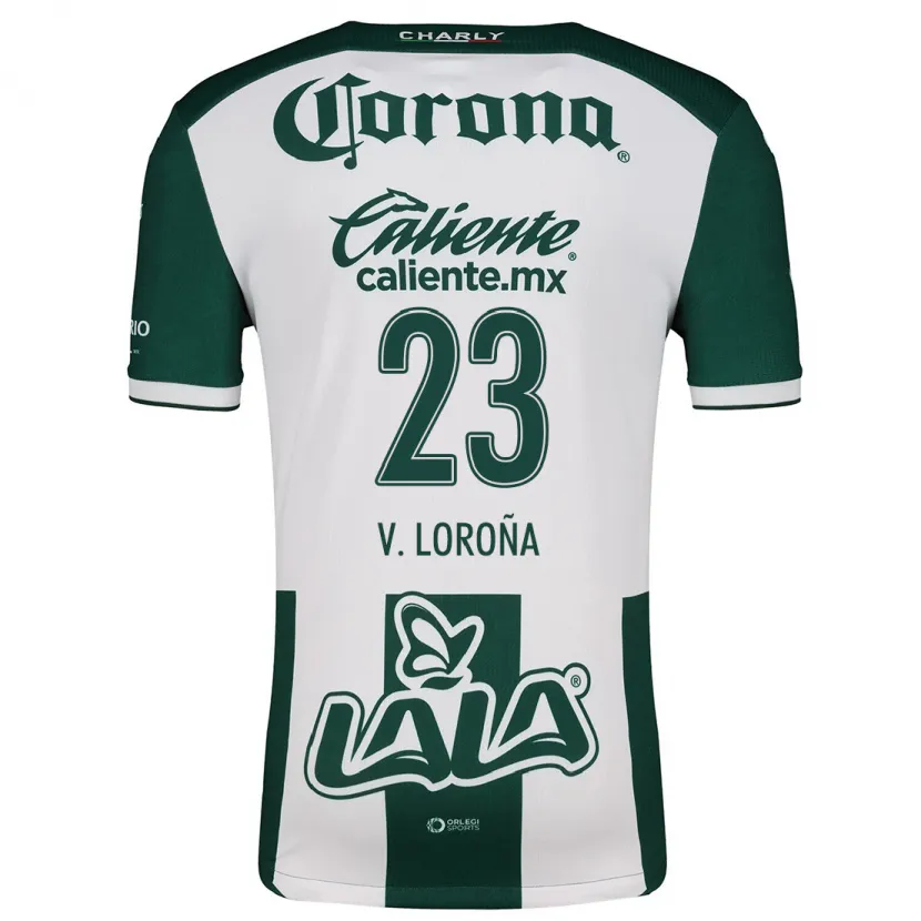 Danxen Hombre Camiseta Vladímir Loroña #23 Verde Blanco 1ª Equipación 2024/25 La Camisa México