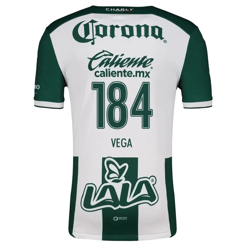 Danxen Hombre Camiseta Luis Vega #184 Verde Blanco 1ª Equipación 2024/25 La Camisa México