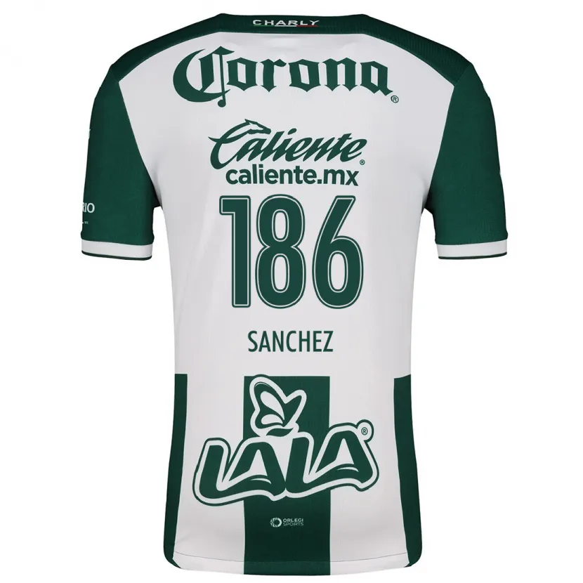 Danxen Hombre Camiseta David Sánchez #186 Verde Blanco 1ª Equipación 2024/25 La Camisa México