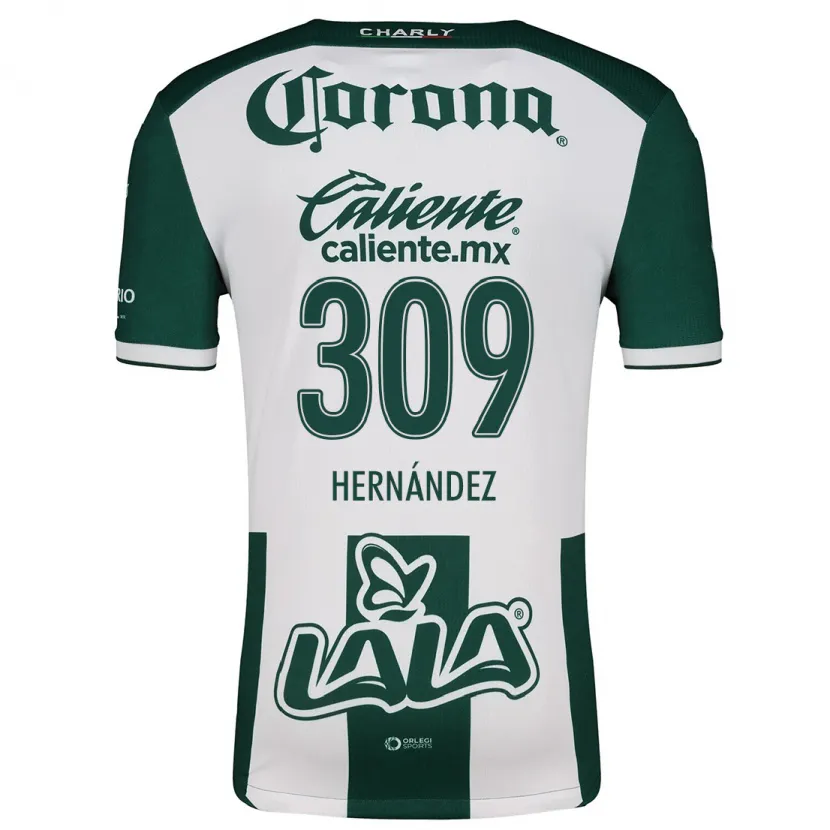 Danxen Hombre Camiseta Julio Hernández #309 Verde Blanco 1ª Equipación 2024/25 La Camisa México