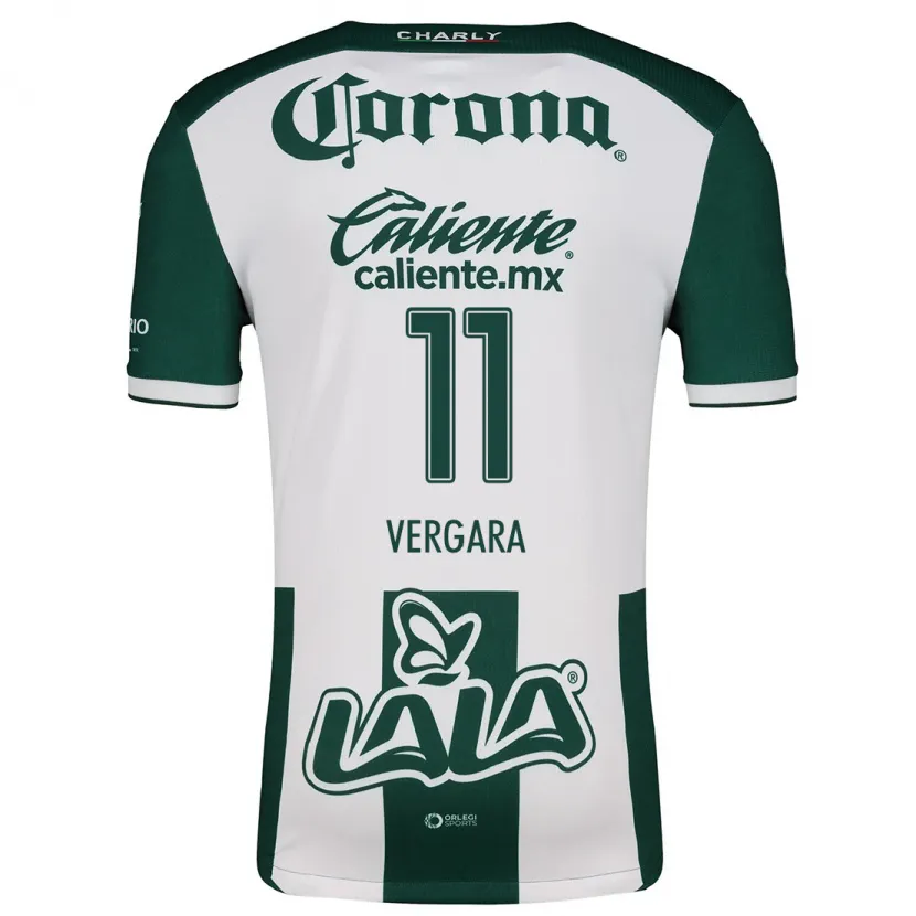 Danxen Hombre Camiseta Duván Vergara #11 Verde Blanco 1ª Equipación 2024/25 La Camisa México