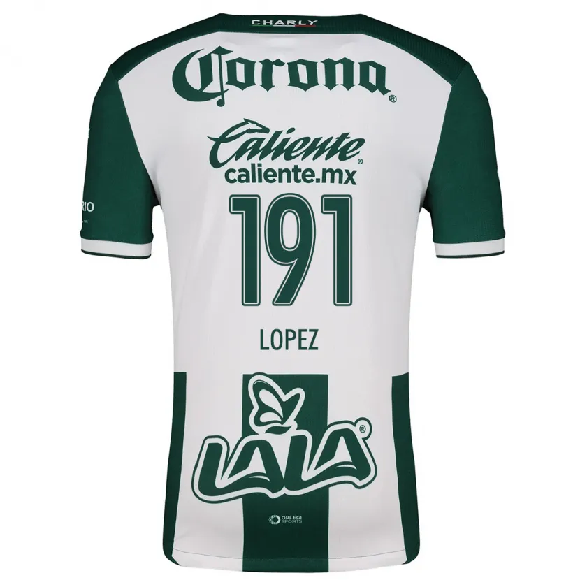 Danxen Hombre Camiseta Carlos López #191 Verde Blanco 1ª Equipación 2024/25 La Camisa México