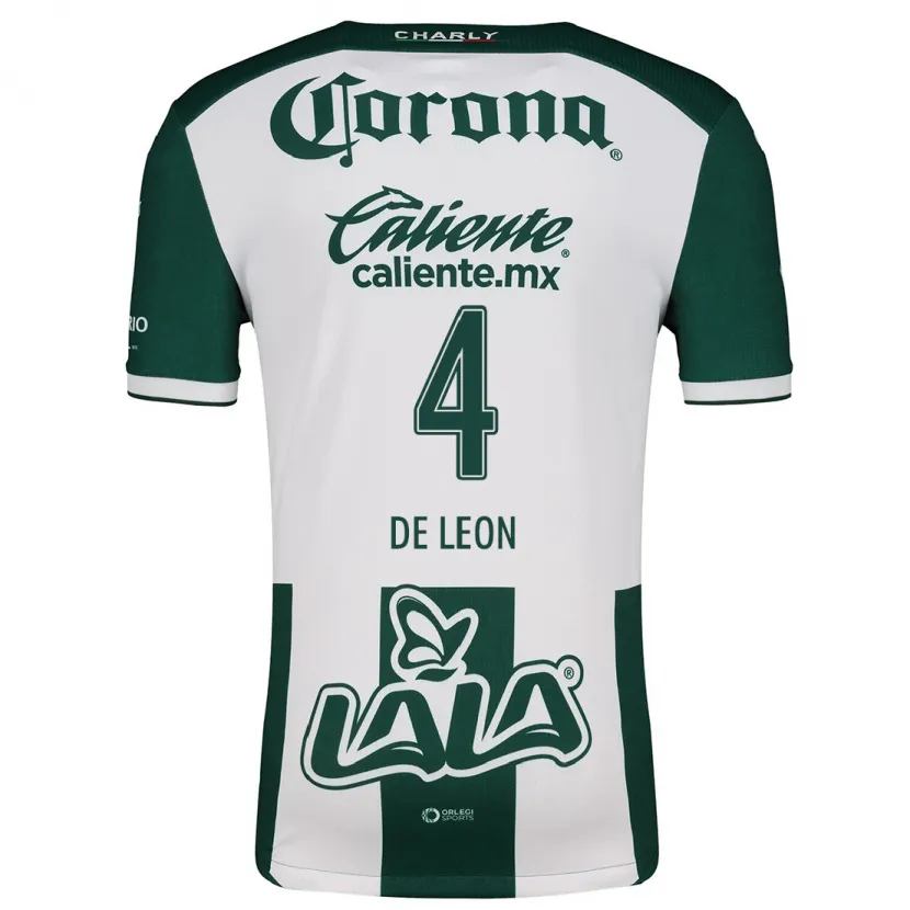 Danxen Hombre Camiseta Lourdes De León #4 Verde Blanco 1ª Equipación 2024/25 La Camisa México
