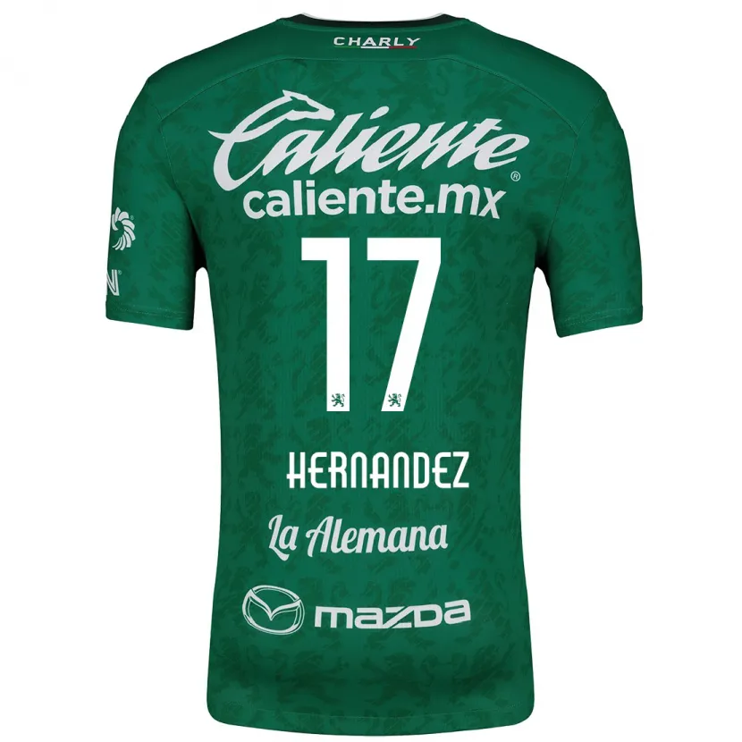 Danxen Hombre Camiseta Daniel Hernández #17 Verde Blanco 1ª Equipación 2024/25 La Camisa México