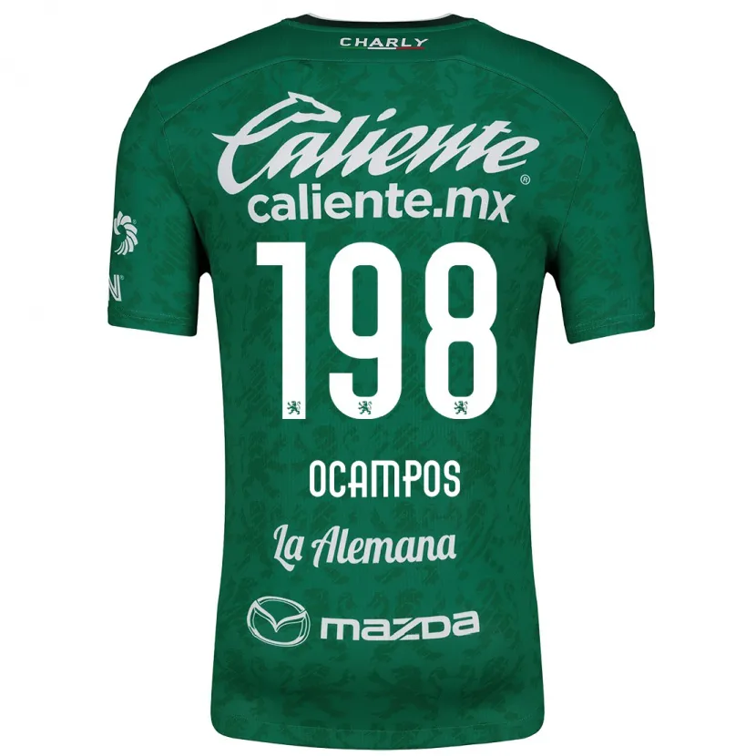 Danxen Hombre Camiseta Omar Ocampos #198 Verde Blanco 1ª Equipación 2024/25 La Camisa México