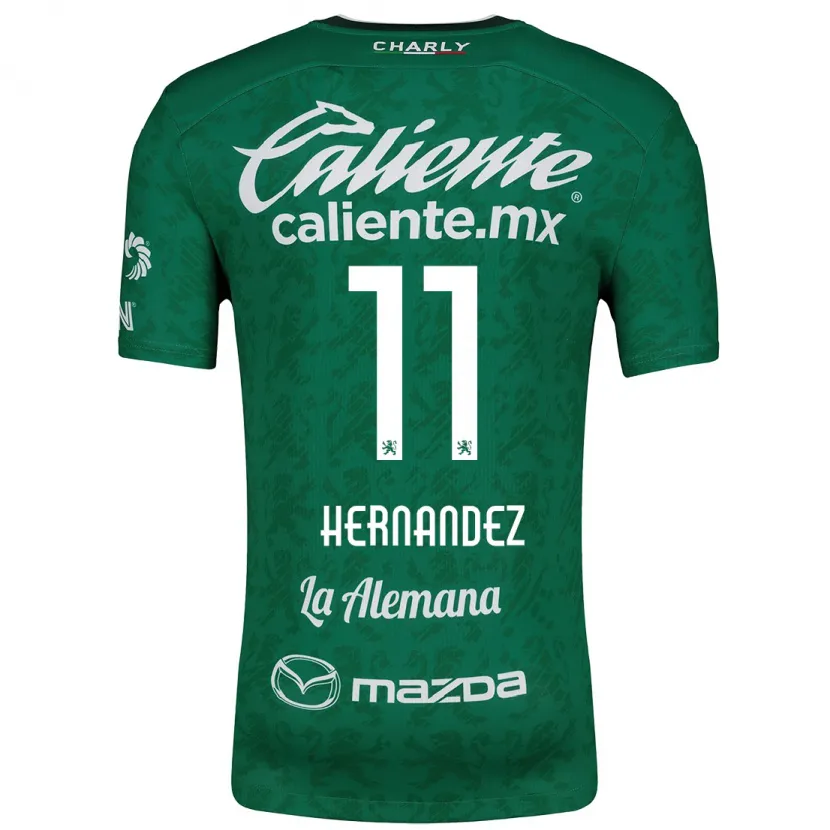 Danxen Hombre Camiseta Elías Hernández #11 Verde Blanco 1ª Equipación 2024/25 La Camisa México