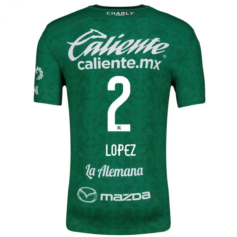 Danxen Hombre Camiseta Vanessa López #2 Verde Blanco 1ª Equipación 2024/25 La Camisa México
