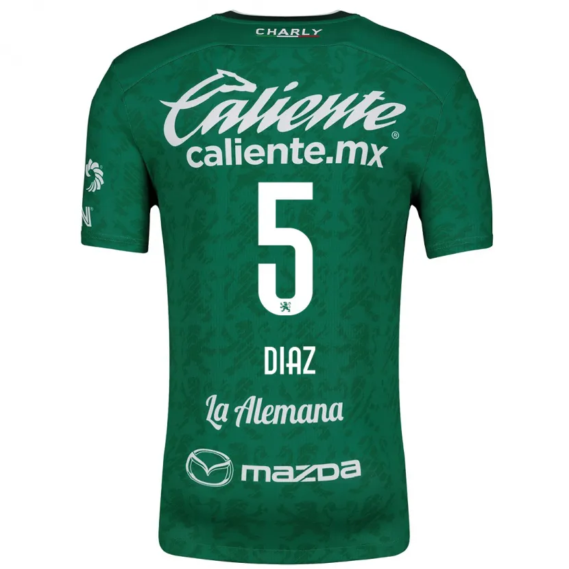 Danxen Hombre Camiseta Brenda Díaz #5 Verde Blanco 1ª Equipación 2024/25 La Camisa México
