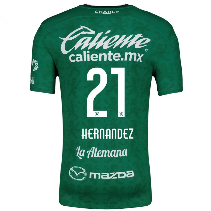 Danxen Hombre Camiseta Alexa Hernández #21 Verde Blanco 1ª Equipación 2024/25 La Camisa México