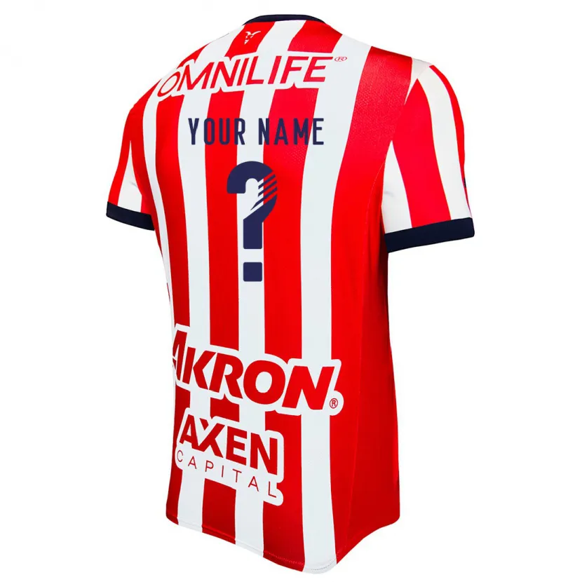 Danxen Hombre Camiseta Su Nombre #0 Rojo Blanco Azul 1ª Equipación 2024/25 La Camisa México