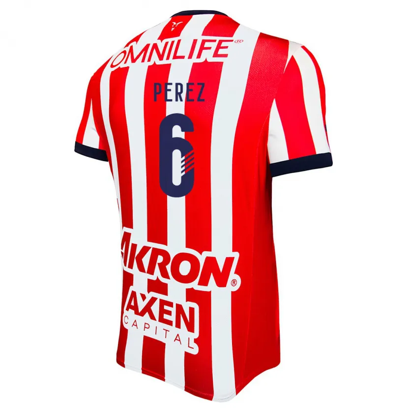 Danxen Hombre Camiseta Pável Pérez #6 Rojo Blanco Azul 1ª Equipación 2024/25 La Camisa México