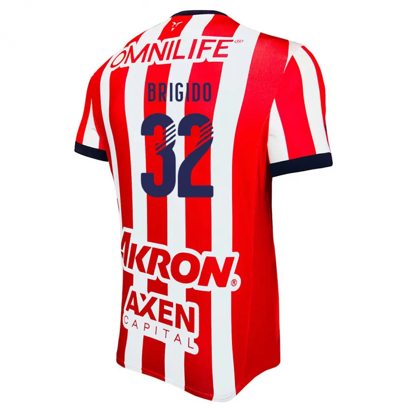 Danxen Hombre Camiseta Jesús Brígido #32 Rojo Blanco Azul 1ª Equipación 2024/25 La Camisa México