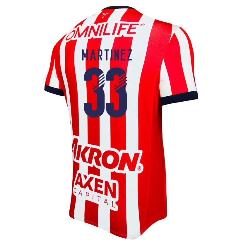 Danxen Hombre Camiseta Raúl Martínez #33 Rojo Blanco Azul 1ª Equipación 2024/25 La Camisa México