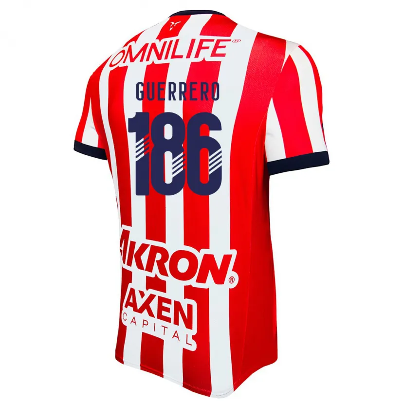 Danxen Hombre Camiseta Javier Guerrero #186 Rojo Blanco Azul 1ª Equipación 2024/25 La Camisa México