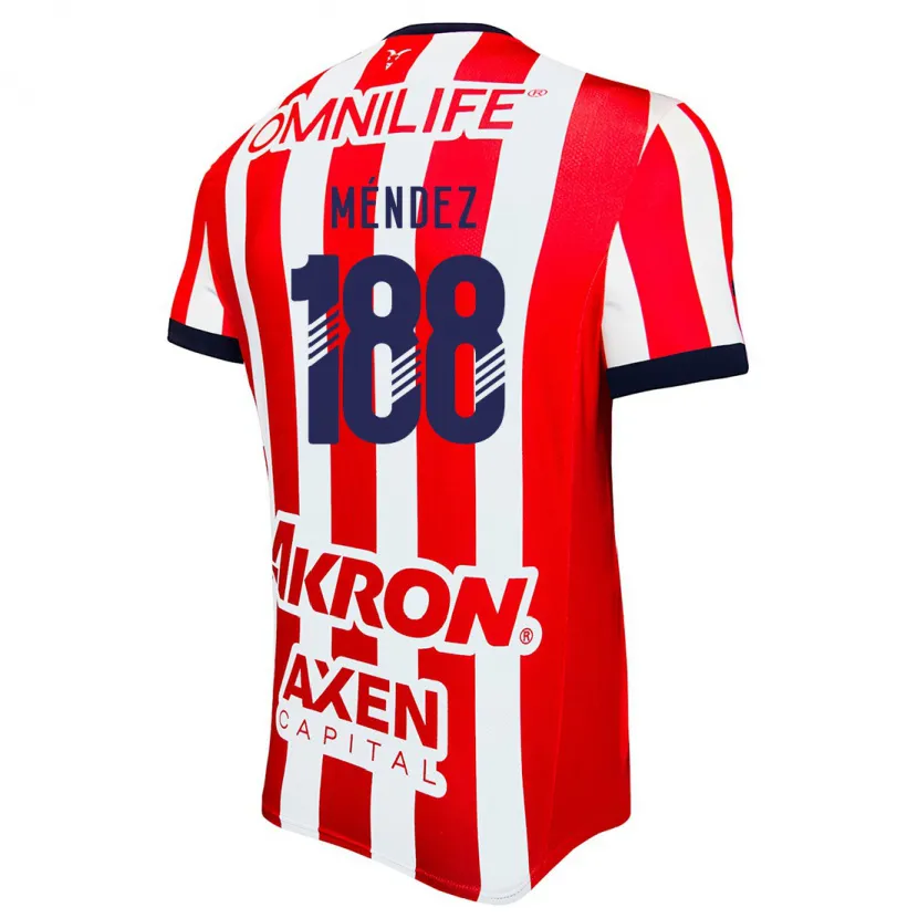 Danxen Hombre Camiseta Francisco Méndez #188 Rojo Blanco Azul 1ª Equipación 2024/25 La Camisa México