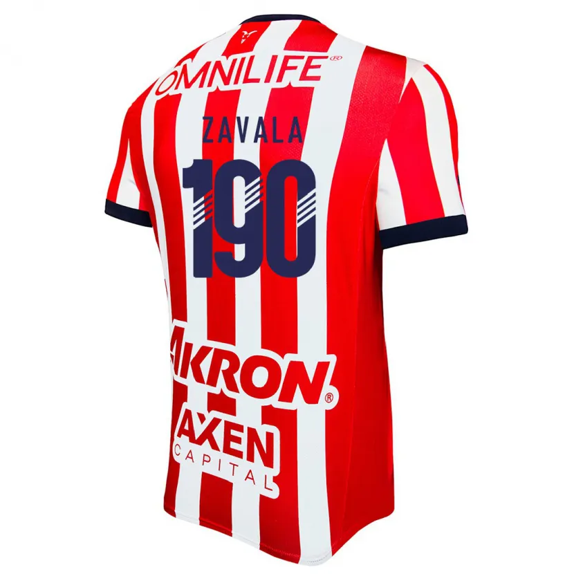 Danxen Hombre Camiseta Juan Zavala #190 Rojo Blanco Azul 1ª Equipación 2024/25 La Camisa México